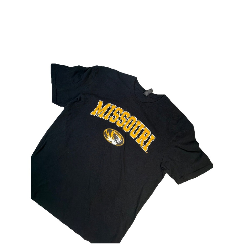 Missouri College Shirt Men's XL Short Sleeve Black Gold Gildan - Picture 2 of 6
